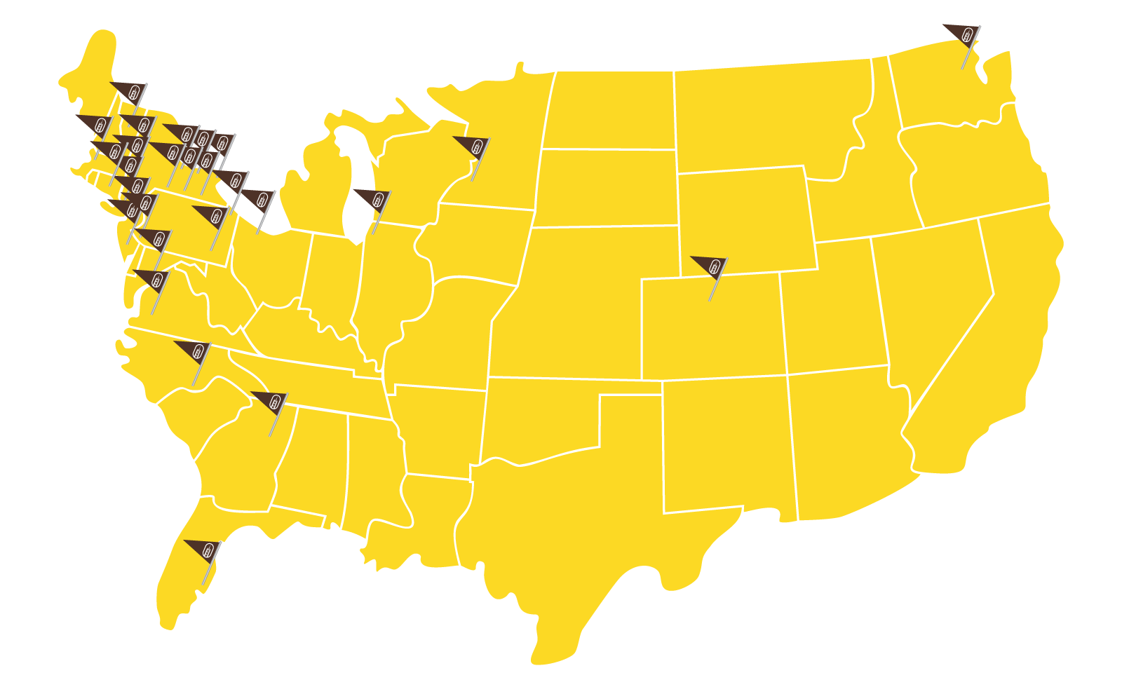 map of alumni chapters